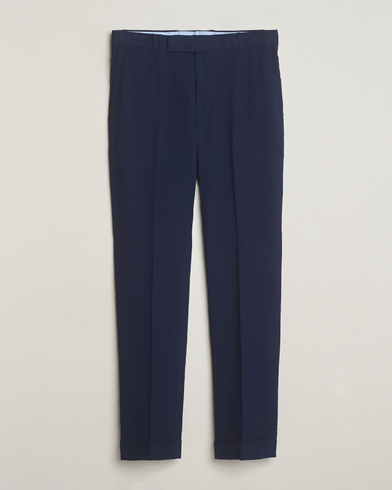 Men |  | Polo Ralph Lauren | Pleated Seersucker Trousers Indigo
