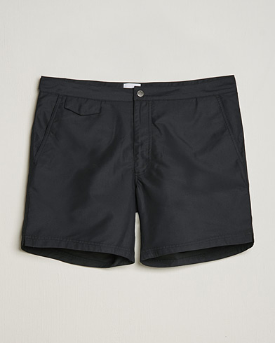 Men | Drawstring swim shorts | Sunspel | Recycled Seaqual Tailored Swim Shorts Black