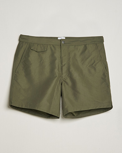 Men | Drawstring swim shorts | Sunspel | Recycled Seaqual Tailored Swim Shorts Hunter Green