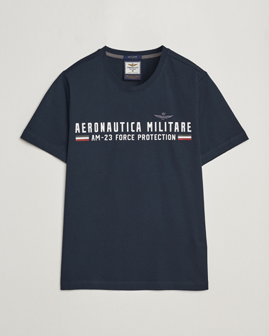 Men |  | Aeronautica Militare | Logo Crew Neck T-Shirt Navy