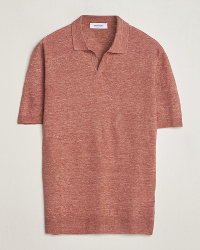 Men |  | Gran Sasso | Knitted Linen Polo Rust Melange