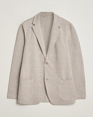 Men |  | Gran Sasso | Structured Cotton/Linen Blazer Beige Melange