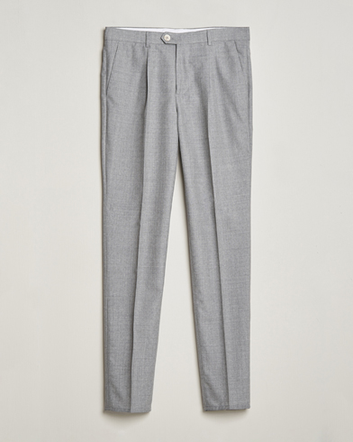 Men |  | Brunello Cucinelli | Pleated Wool Trousers Light Grey