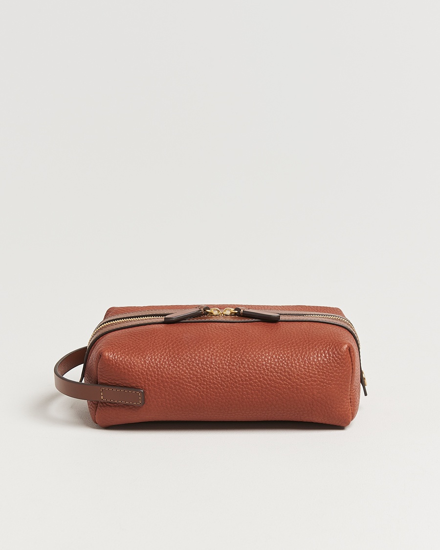 Mismo Groom Pebbled Leather Washbag Tabac/Cuoio – Brown