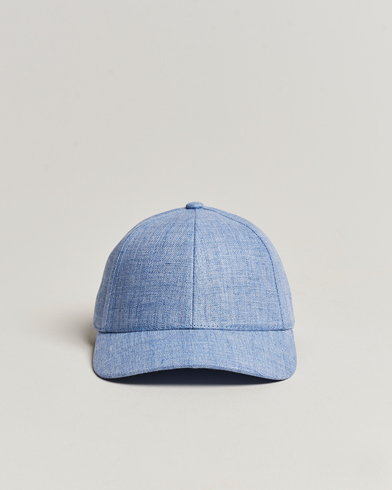 Men |  | Varsity Headwear | Linen Baseball Cap Azure Blue