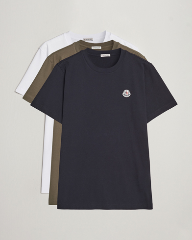 Men |  | Moncler | 3-Pack T-Shirt Black/Military/White