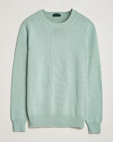 Men |  | Zanone | Soft Cotton Crewneck Sweater Mint