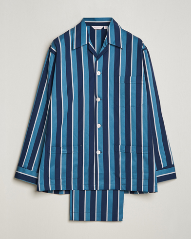 Men |  | Derek Rose | Cotton Striped Pyjama Set Teal