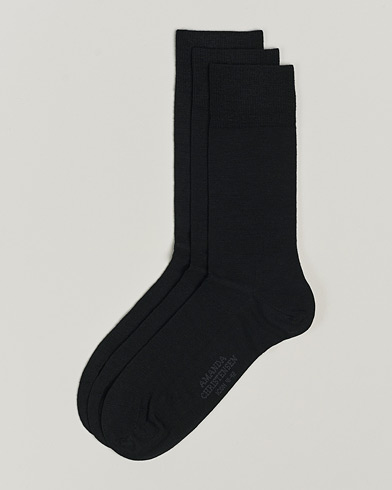 Men |  | Amanda Christensen | 3-Pack Icon Wool/Cotton Socks Black