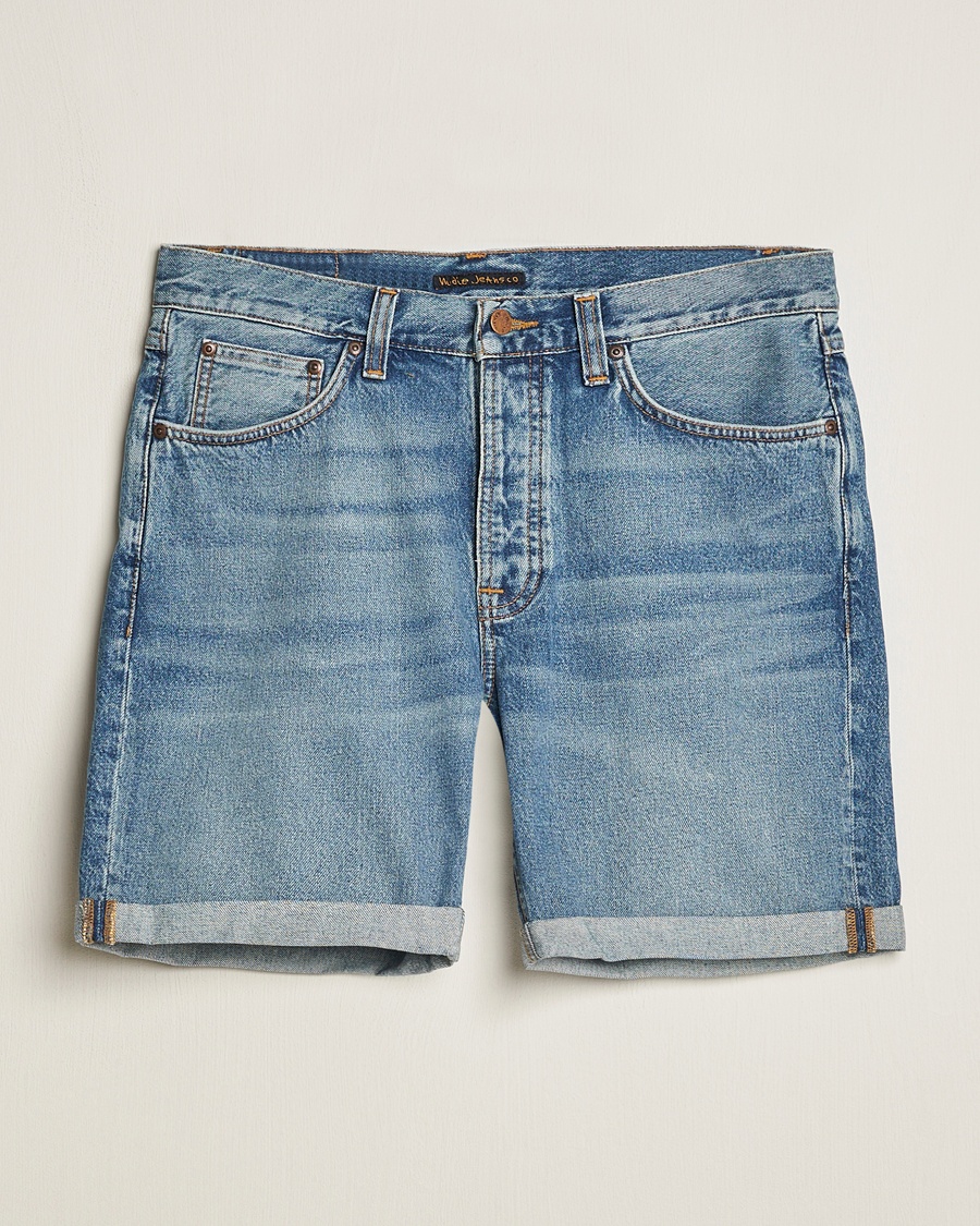 Nudie Jeans Josh Denim Shorts Blue Haze – Blue