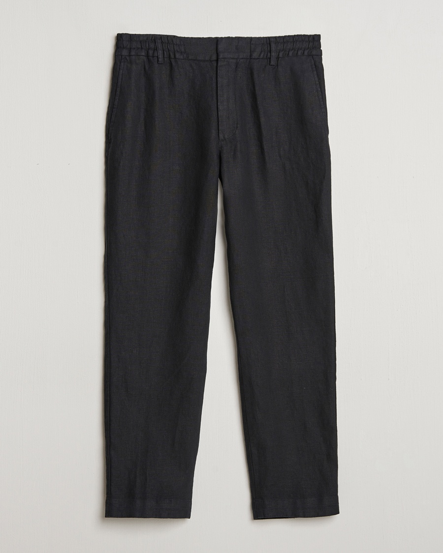 NN07 Billie Linen Drawstring Trousers Black – Black