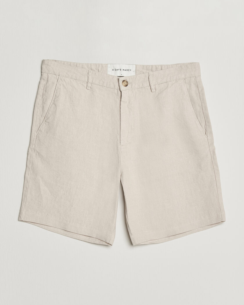A Day's March Luny Linen Shorts Oyster – Beige