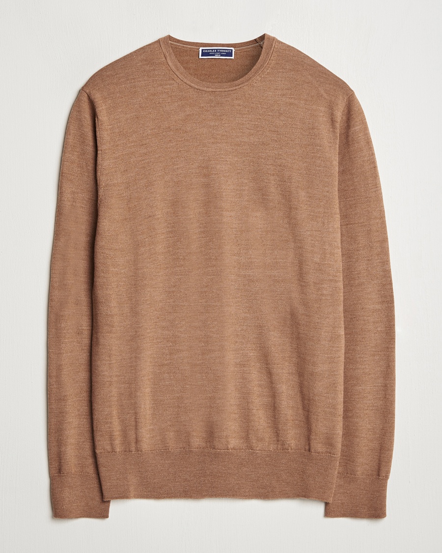 Charles Tyrwhitt Pure Merino Crew Neck Jumper Sand – Beige
