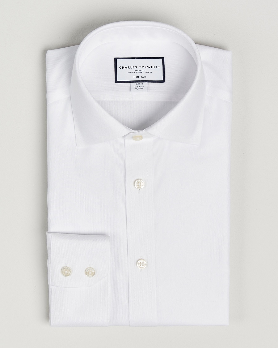 Charles Tyrwhitt Slim Fit Non Iron Cotton Twill Shirt White – White