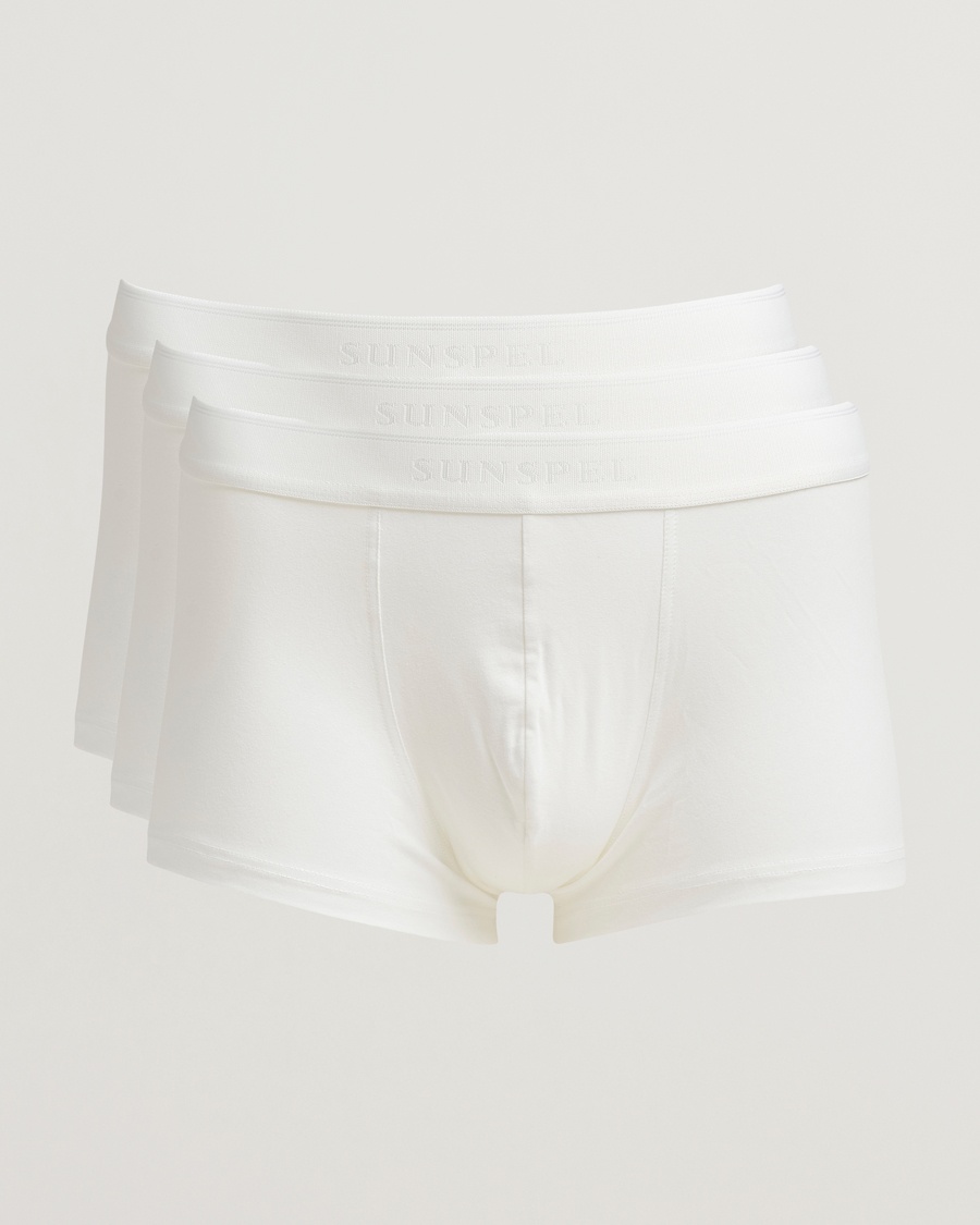 Sunspel 3-Pack Cotton Stretch Trunk White – White