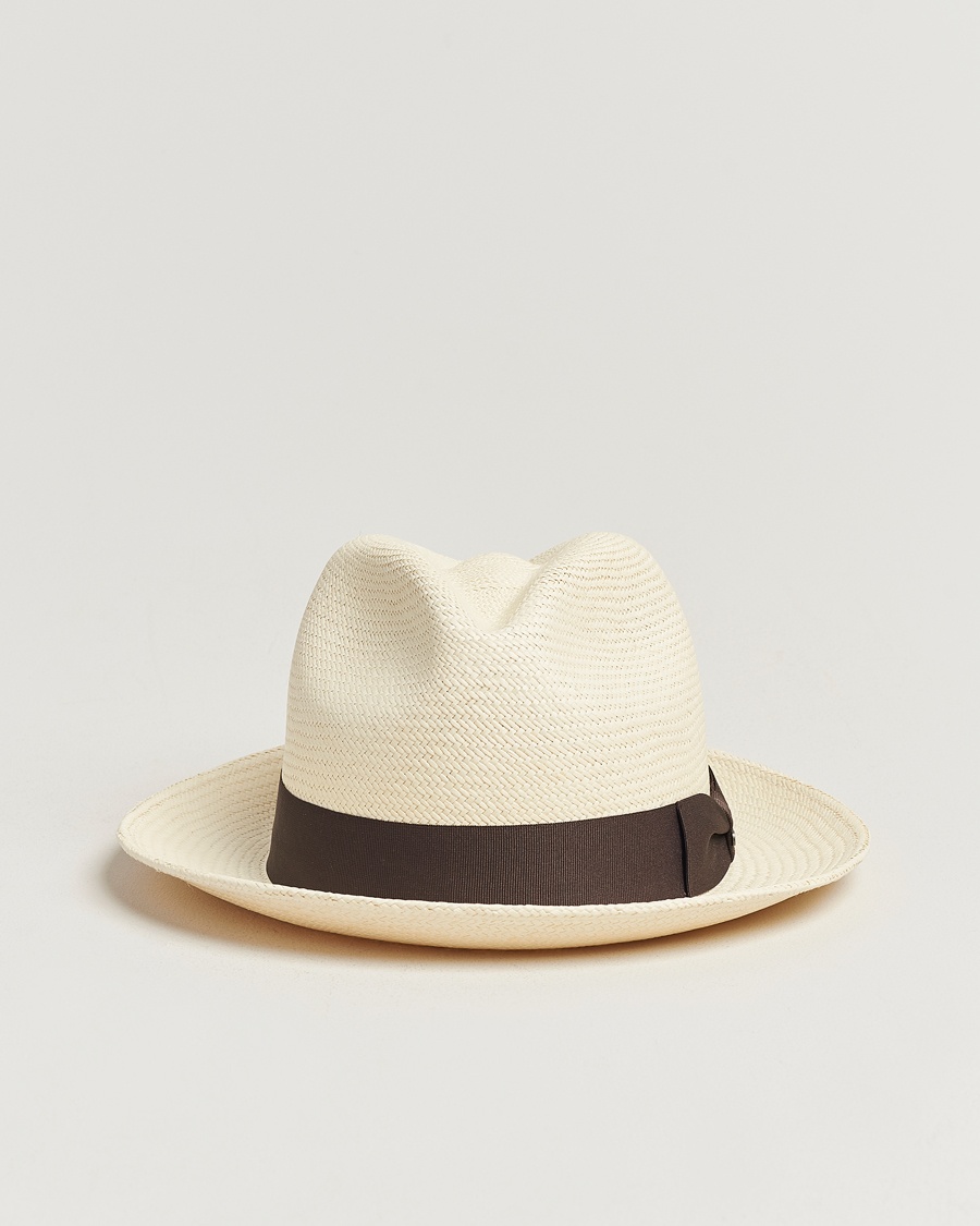 Wigéns Trilby Panama Hat White/Dark Brown – White