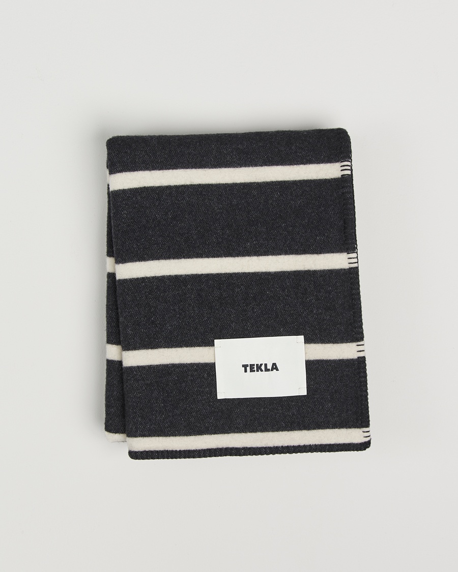 Tekla Lambswool Blanket Starling Stripes – Black
