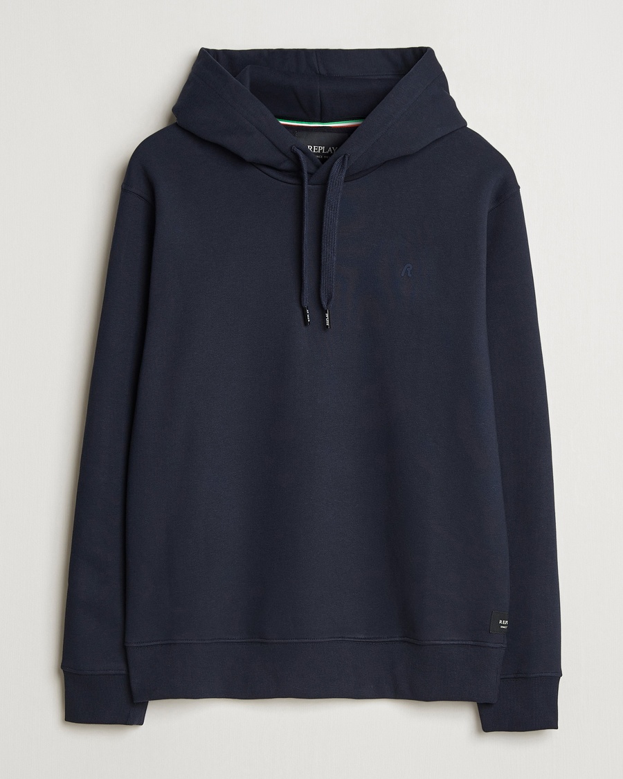 Replay Tonal Logo Hoodie Navy – Blue