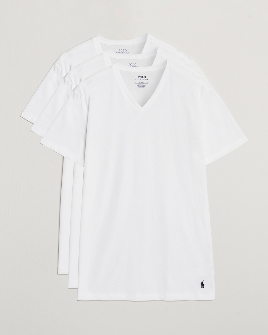 Polo Ralph Lauren 3-Pack V Neck T-Shirt White – White