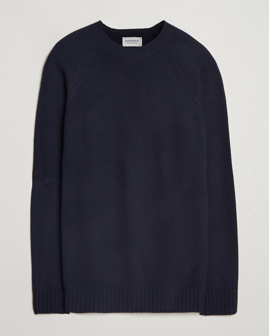John Smedley Denver Extra Fine Merino Crew Neck Midnight – Blue