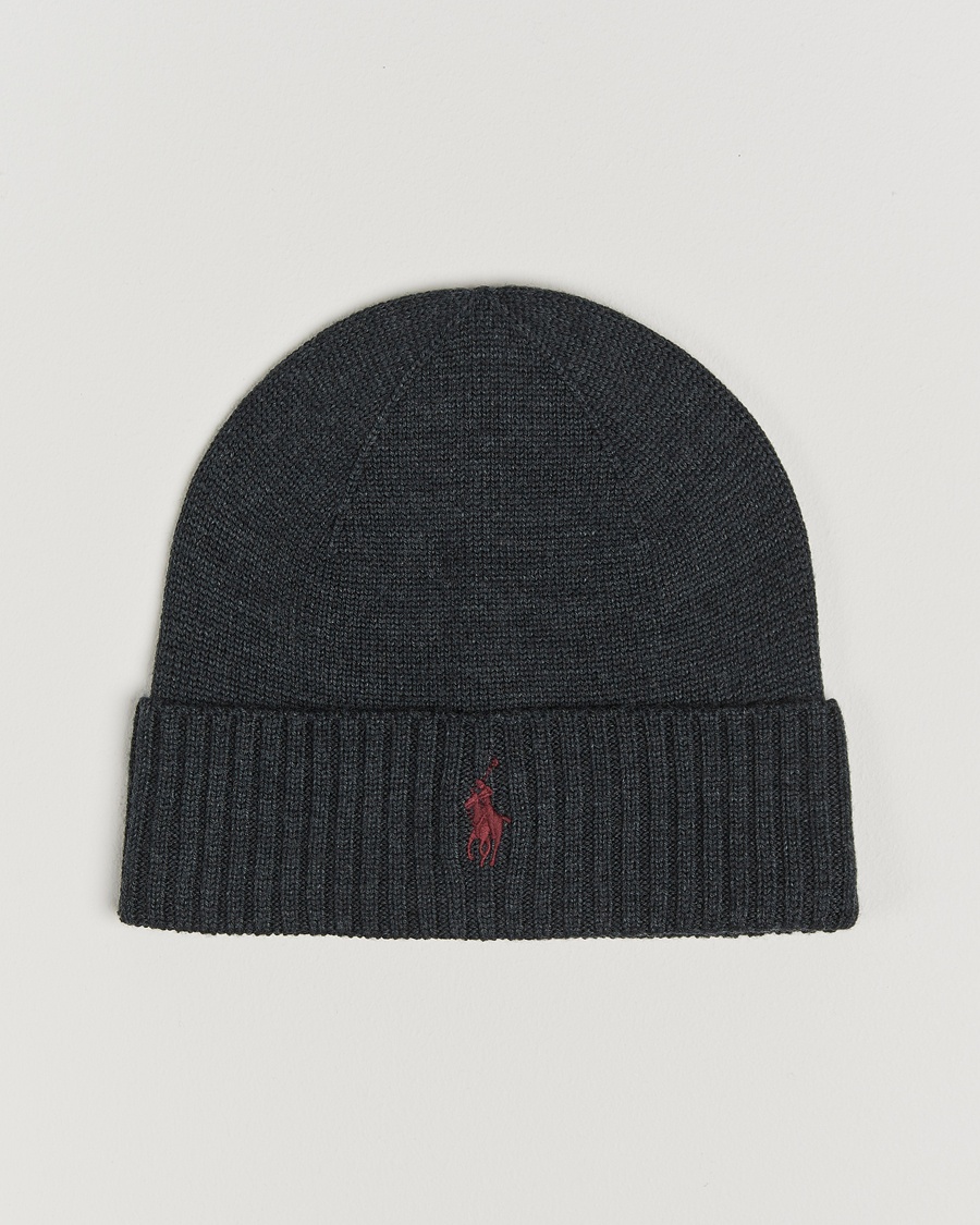 Polo Ralph Lauren Merino Beanie Dark Granite Heather - Size: One size / Mens clothing