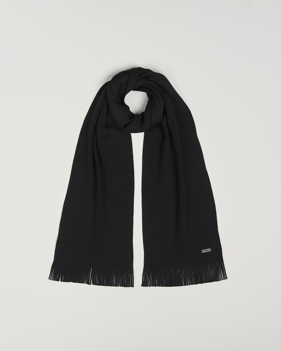 Zegna Bicolor Wool Scarf Black at CareOfCarl.com