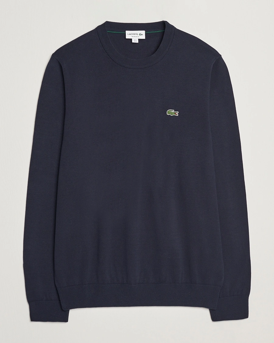 Lacoste Cotton Knitted Sweater Navy Blue – Blue
