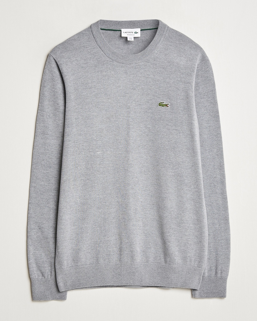Lacoste Cotton Knitted Sweater Silver Chine – Grey