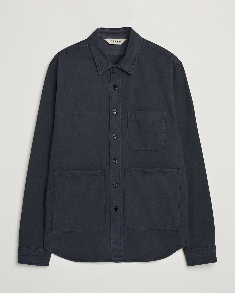 Aspesi Cotton Utility Shirt Navy – Blue