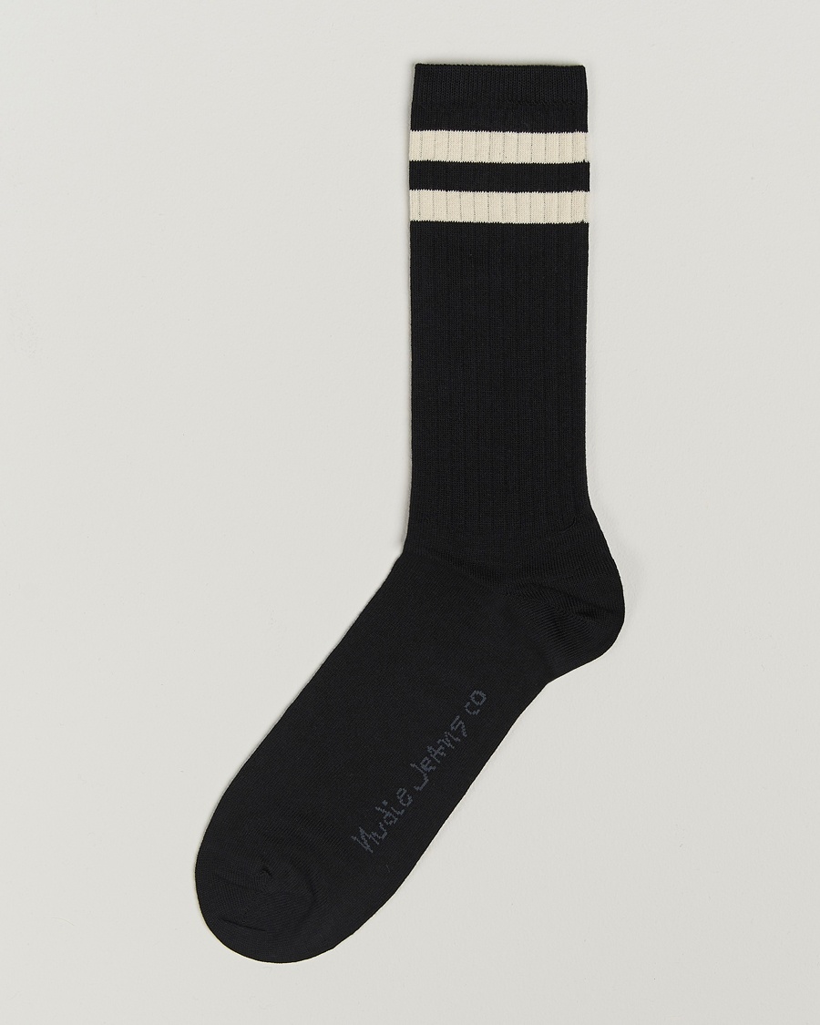 Nudie Jeans Amundsson Tennis Socks Black/White – Black