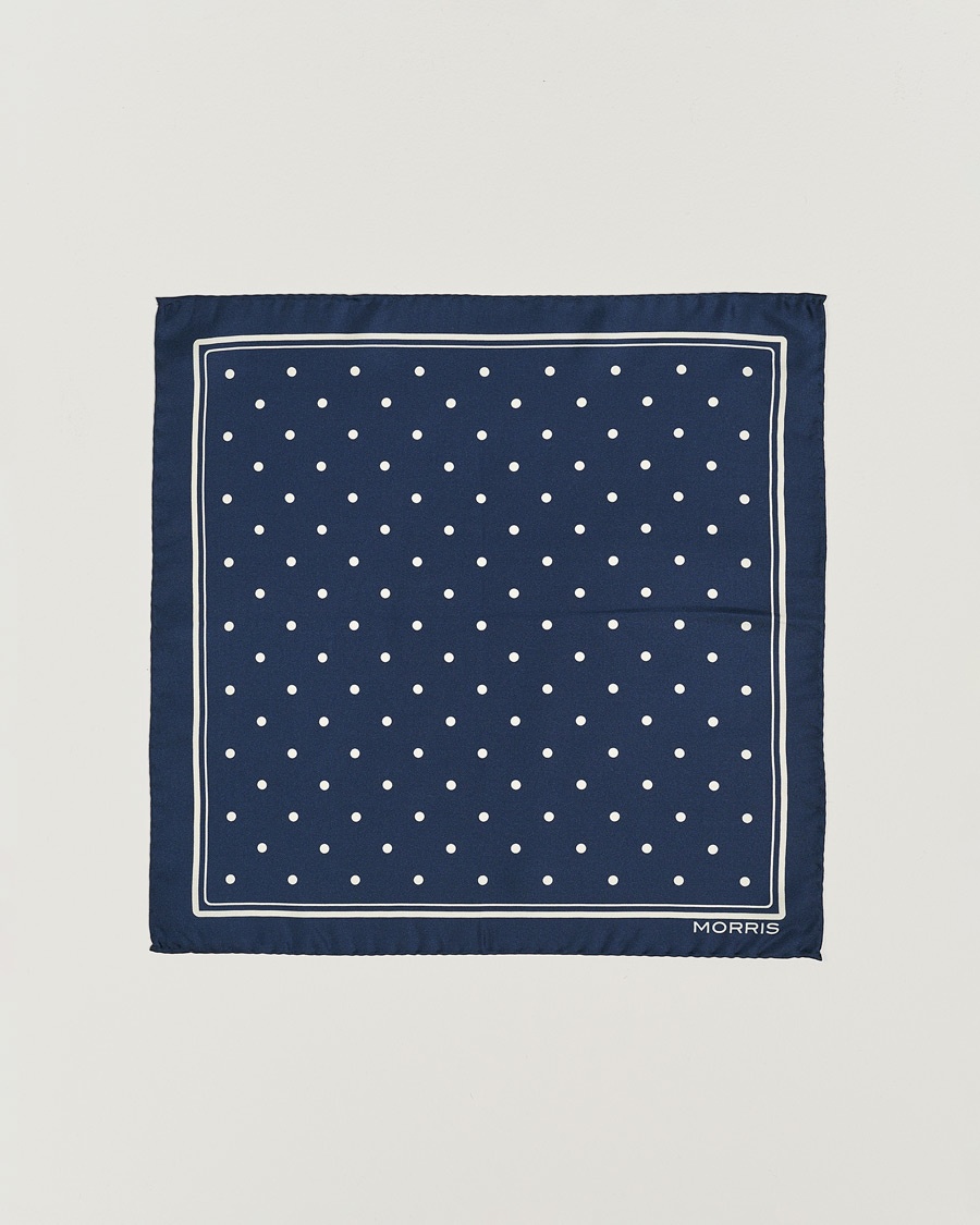Morris Dot Pocket Square Navy – Blue