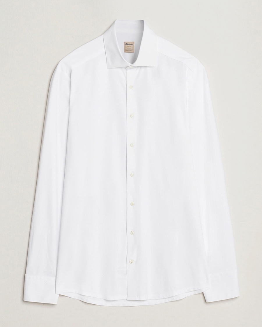 Stenströms Slimline Stretch Jersey Shirt White – White