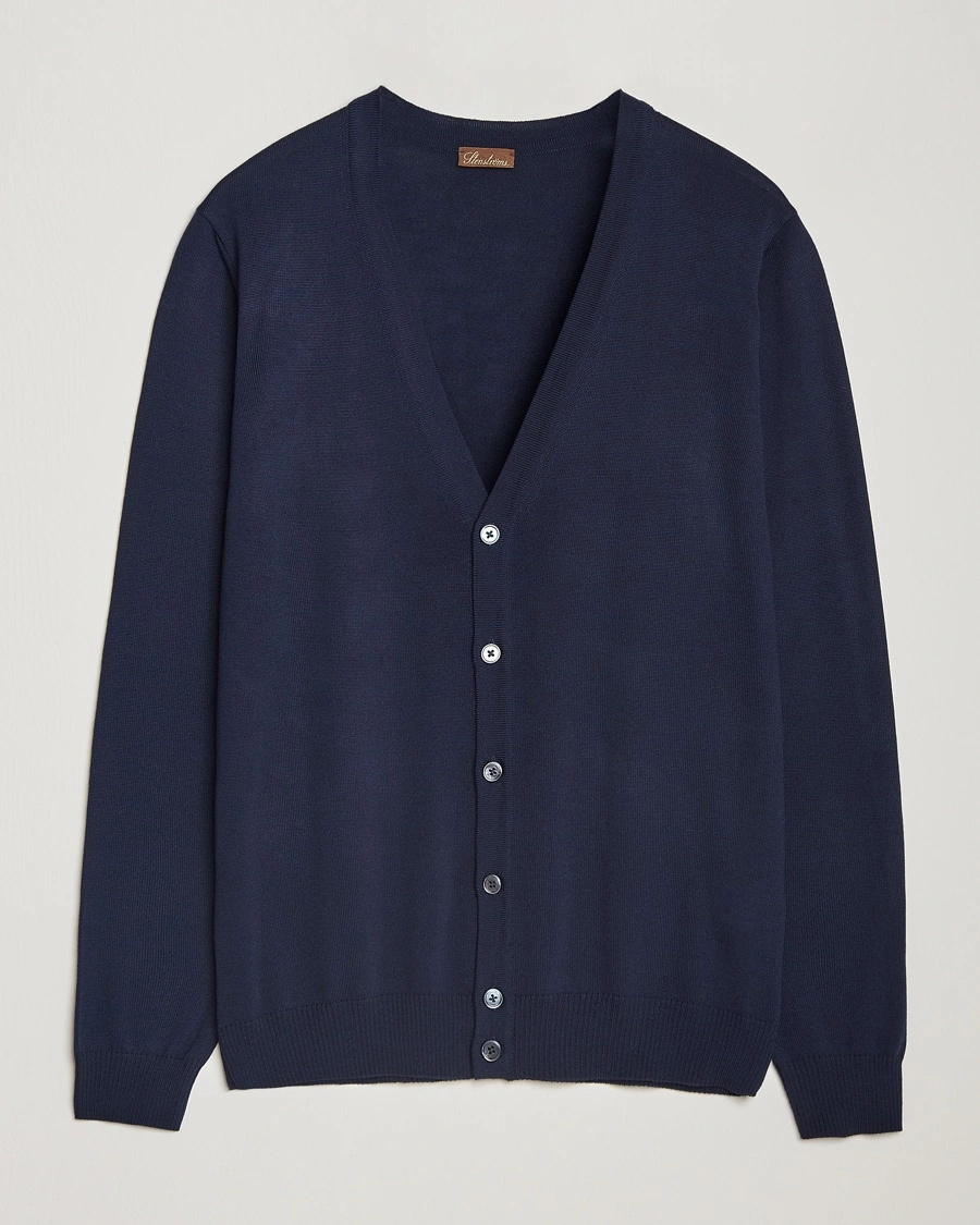 Stenströms Merino Cardigan Navy – Blue