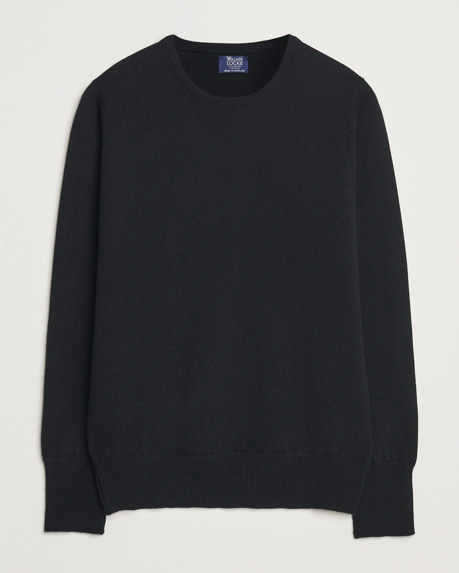 William Lockie Rob Lambswool Crewneck Black – Black