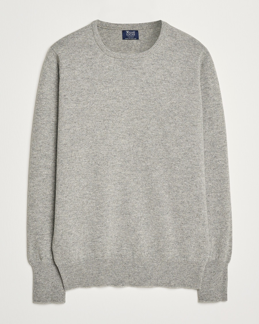 William Lockie Rob Lambswool Crewneck Flannel – Grey