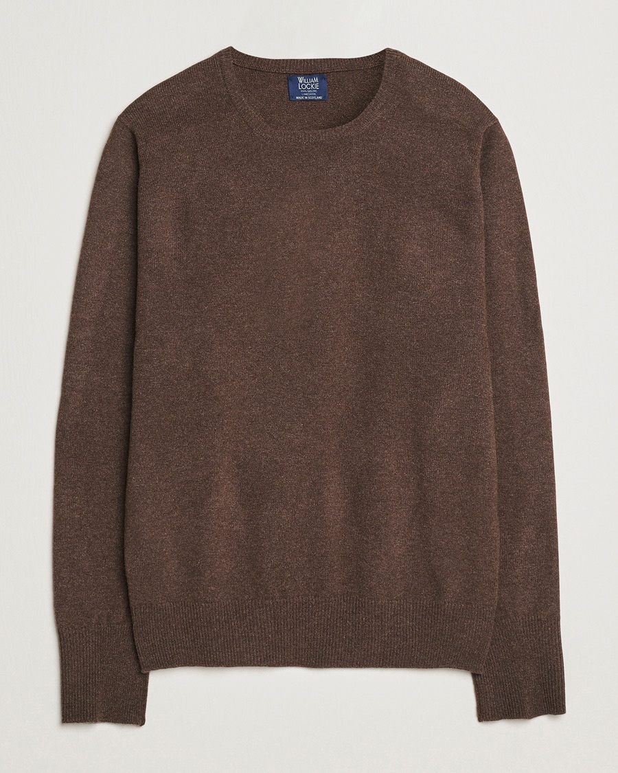 William Lockie Rob Lambswool Crewneck Mocha – Brown