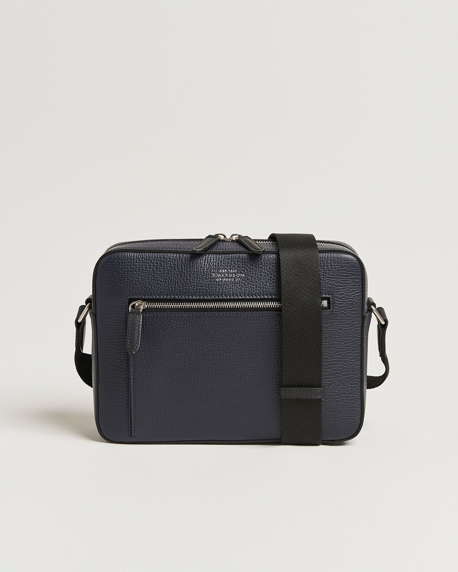 Smythson Ludlow Zip Crossbody Bag Navy – Blue
