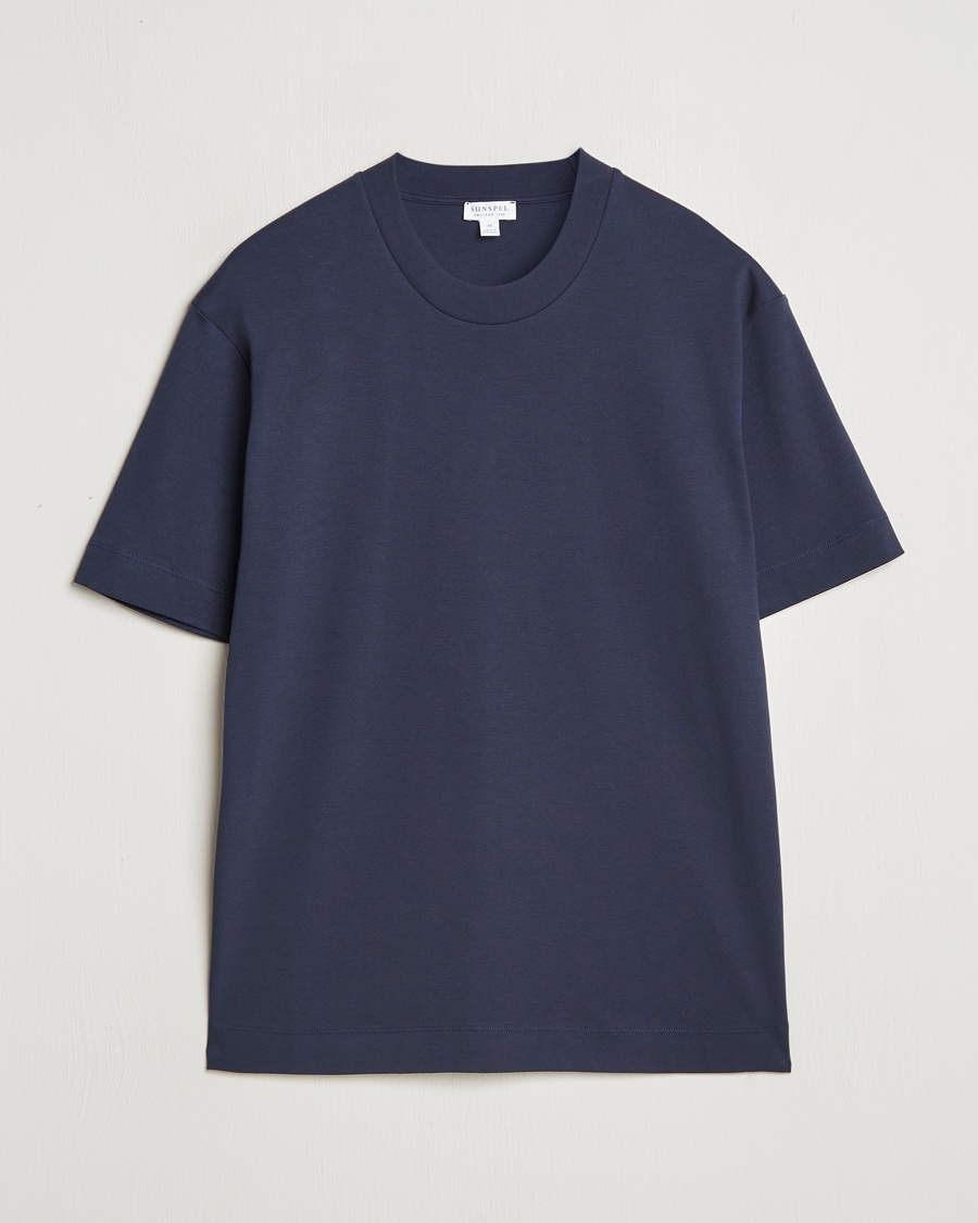 Sunspel Heavy Weight Supima Cotton T-Shirt Navy – Blue