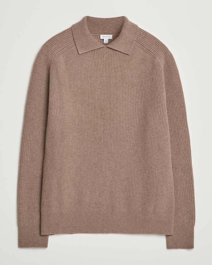 BELTED COWTIN SWEATER / ばけ BROWN x IVORY