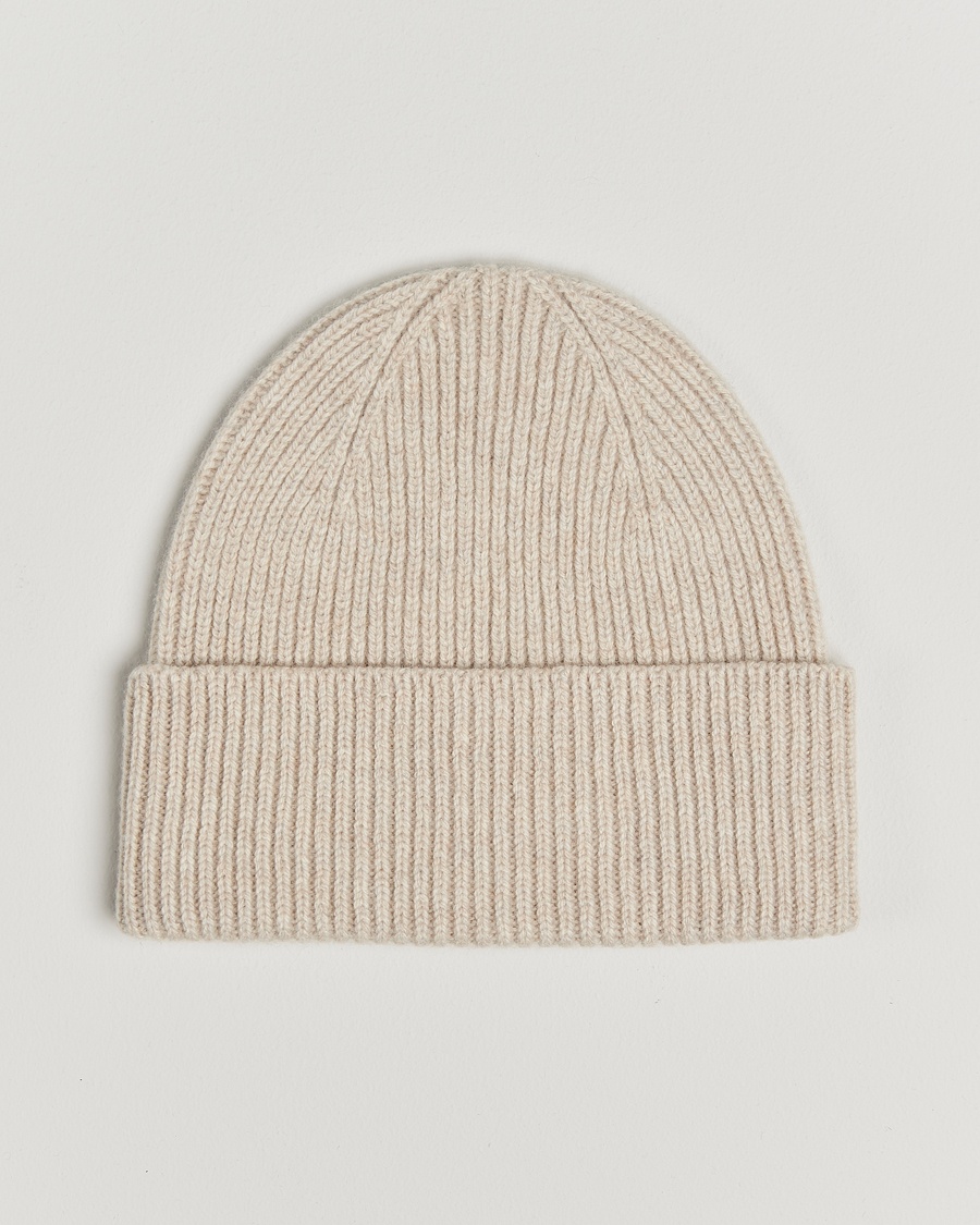 Moncler Genius Rib Knit Beanie Off White at CareOfCarl.com