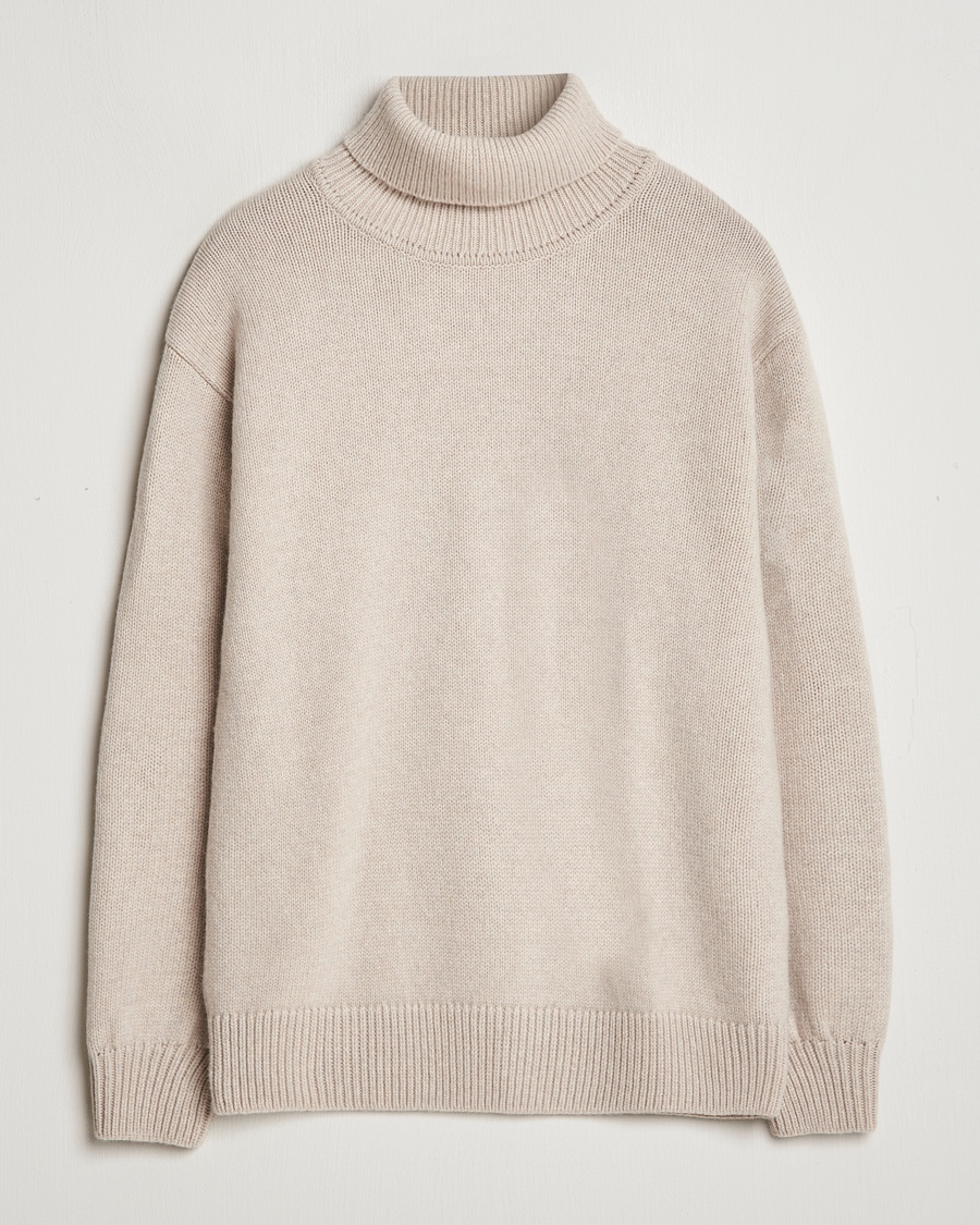 Zanone Virgin Merino Wool Rollneck Latte at CareOfCarl.com