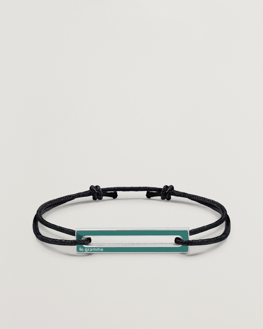 LE GRAMME Lacquered Cord Bracelet Green – Black