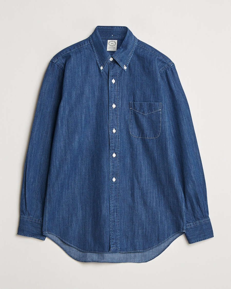 Kamakura Shirts Vintage Ivy Denim Button Down Shirt Dark Blue – Blue