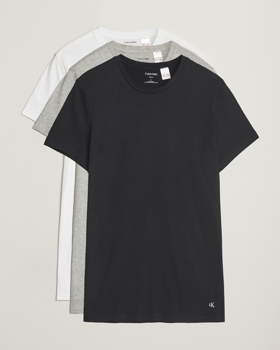 Calvin Klein 3-Pack Cotton Crew Neck T-Shirt White/Black/Grey – Black