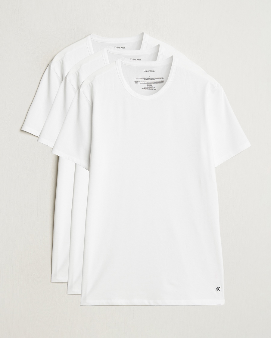 Calvin Klein 3-Pack Cotton Stretch Crew Neck T-Shirt White – White