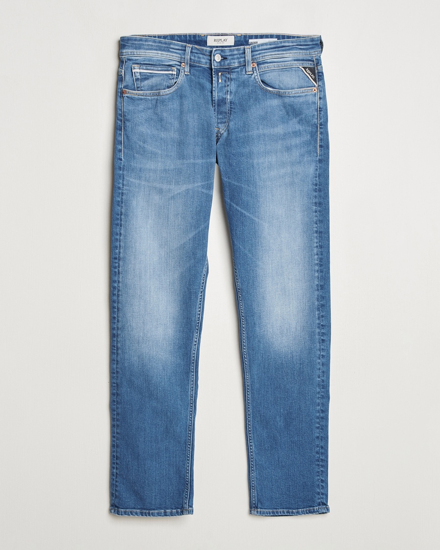 Replay Grover Straight Fit Stretch Eco Plus Jeans Medium Blue – Blue