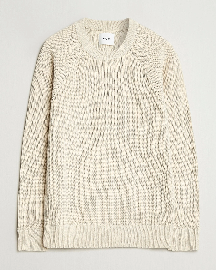 NN07 Jacobo Cotton Knitted Sweater Ivory – Beige