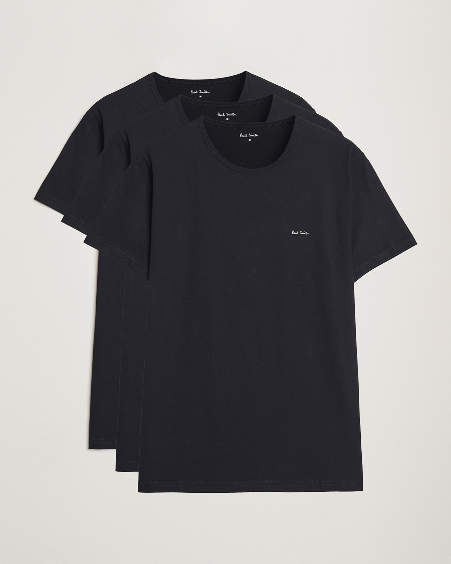 Paul Smith 3-Pack Crew Neck T-Shirt Black – Black