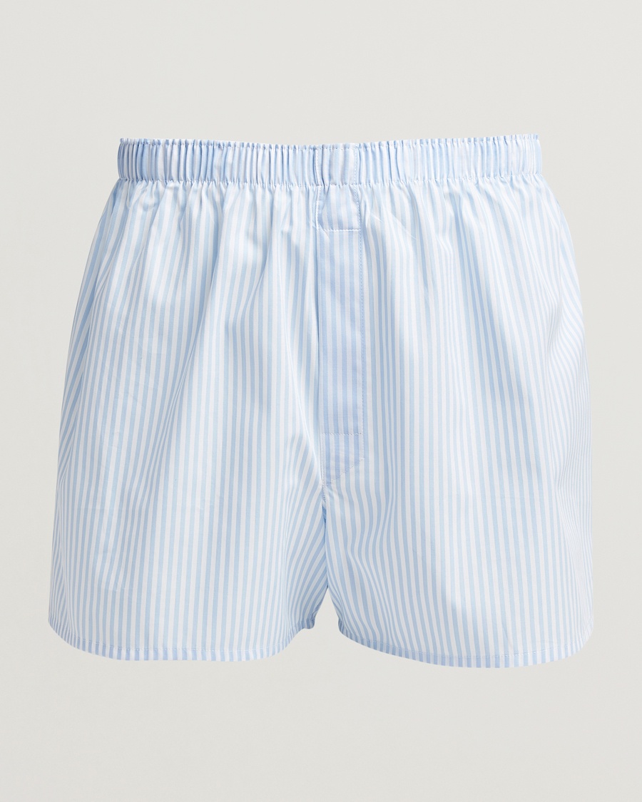 Sunspel Classic Woven Cotton Boxer Shorts Light Blue – Blue
