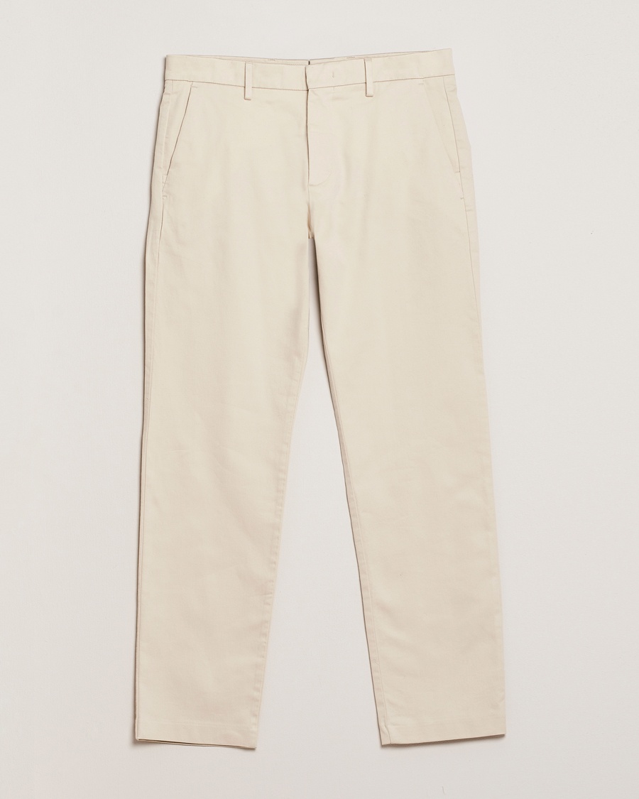 NN07 Theo Regular Fit Stretch Chinos Ivory – White